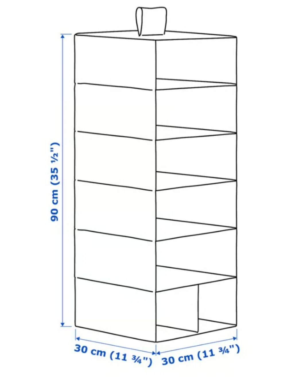 NEW Ikea STUK Hanging Storage with 7 Compartments - Teal Blue/White Grid
